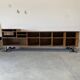 Vintage shop counter made of wood and metal