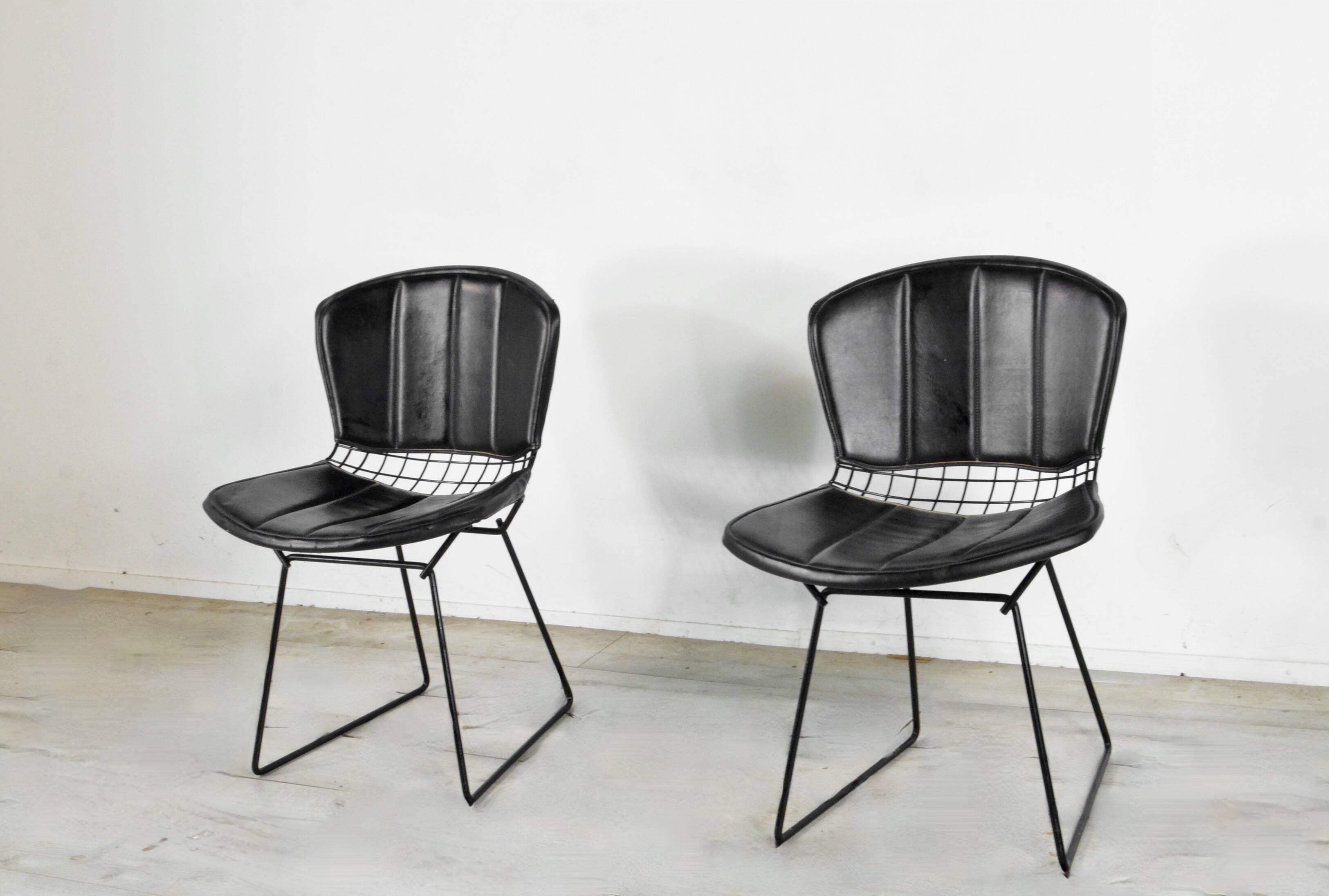 Harry Bertoia Side Chairs With Original Upholstery, Mint 1970's