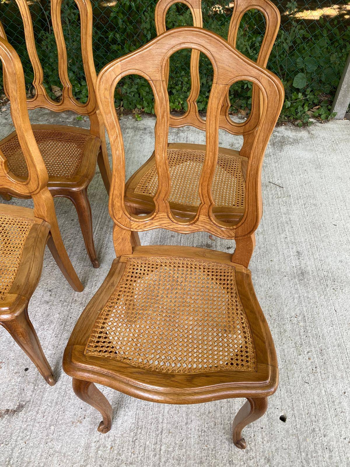 6 Louis XV caned chairs, Regency style