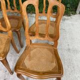 6 Louis XV caned chairs, Regency style