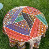Oriental tablecloth with mirror and embroidery