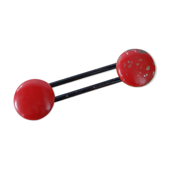 Double red metal patère of the 1950s.