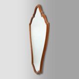 Miroir français en bois sculpté avec cadre doublé, années 1950