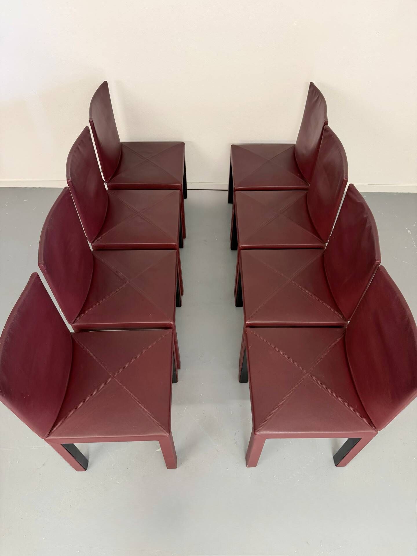 Set of 8 Arcadia chairs designed by Paolo Piva for B&B Italia from the 1980s.