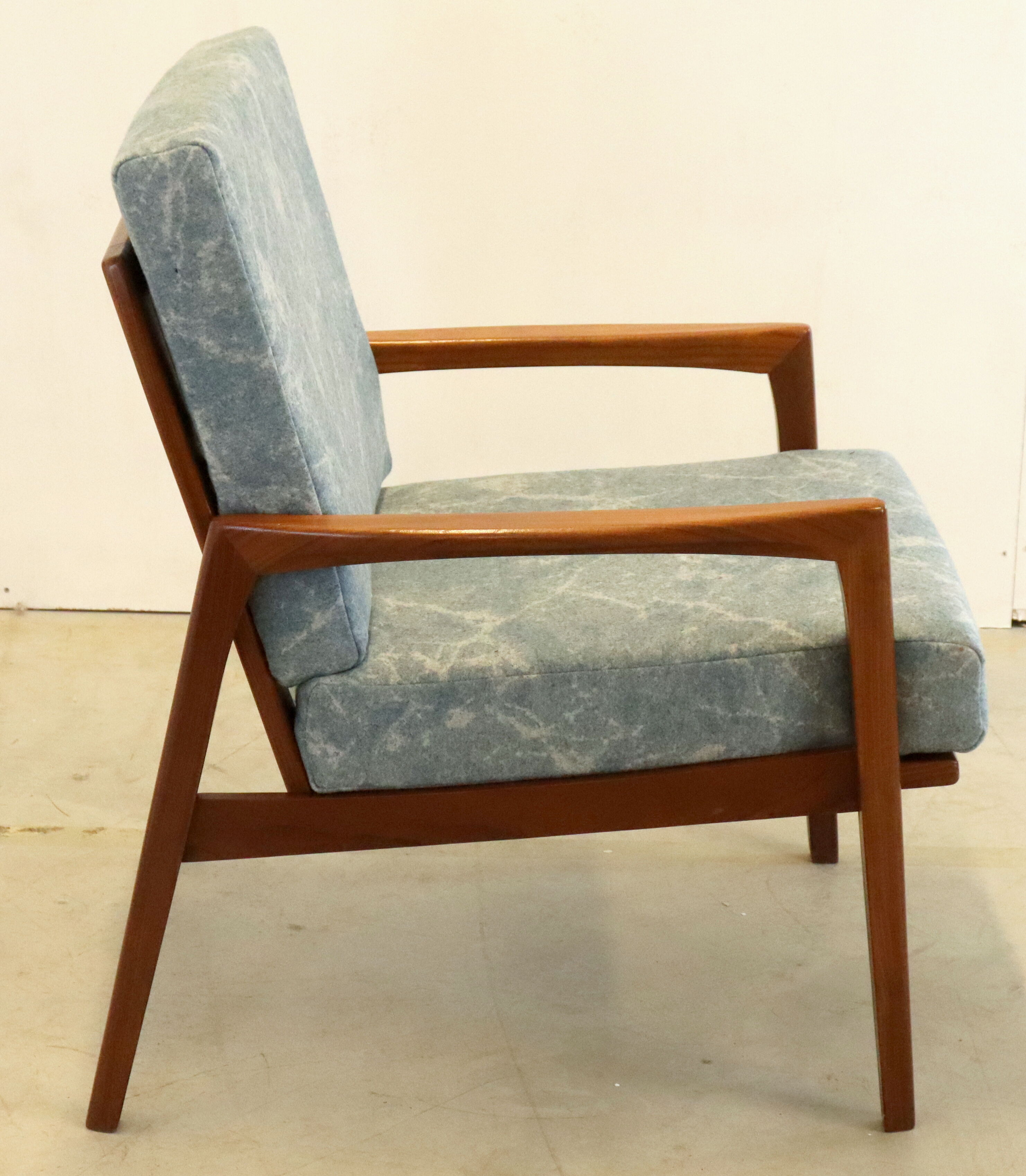 Mid century teak Armchair 'Mettmann' - reupholstered
