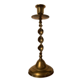 Twisted brass vintage candlestick