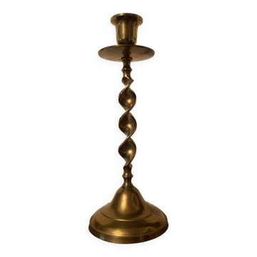 Twisted brass vintage candlestick