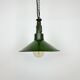 Industrial green enamel military pendant lamp with cast aluminium top, 1960s