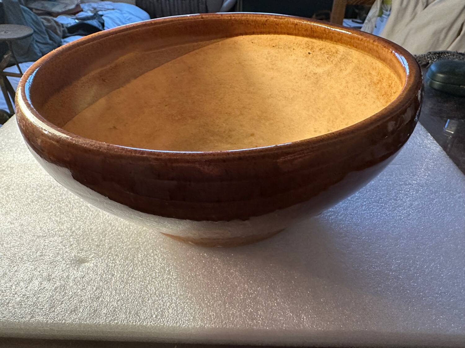 Large antique 19th century stoneware bowl - Origin Alsace