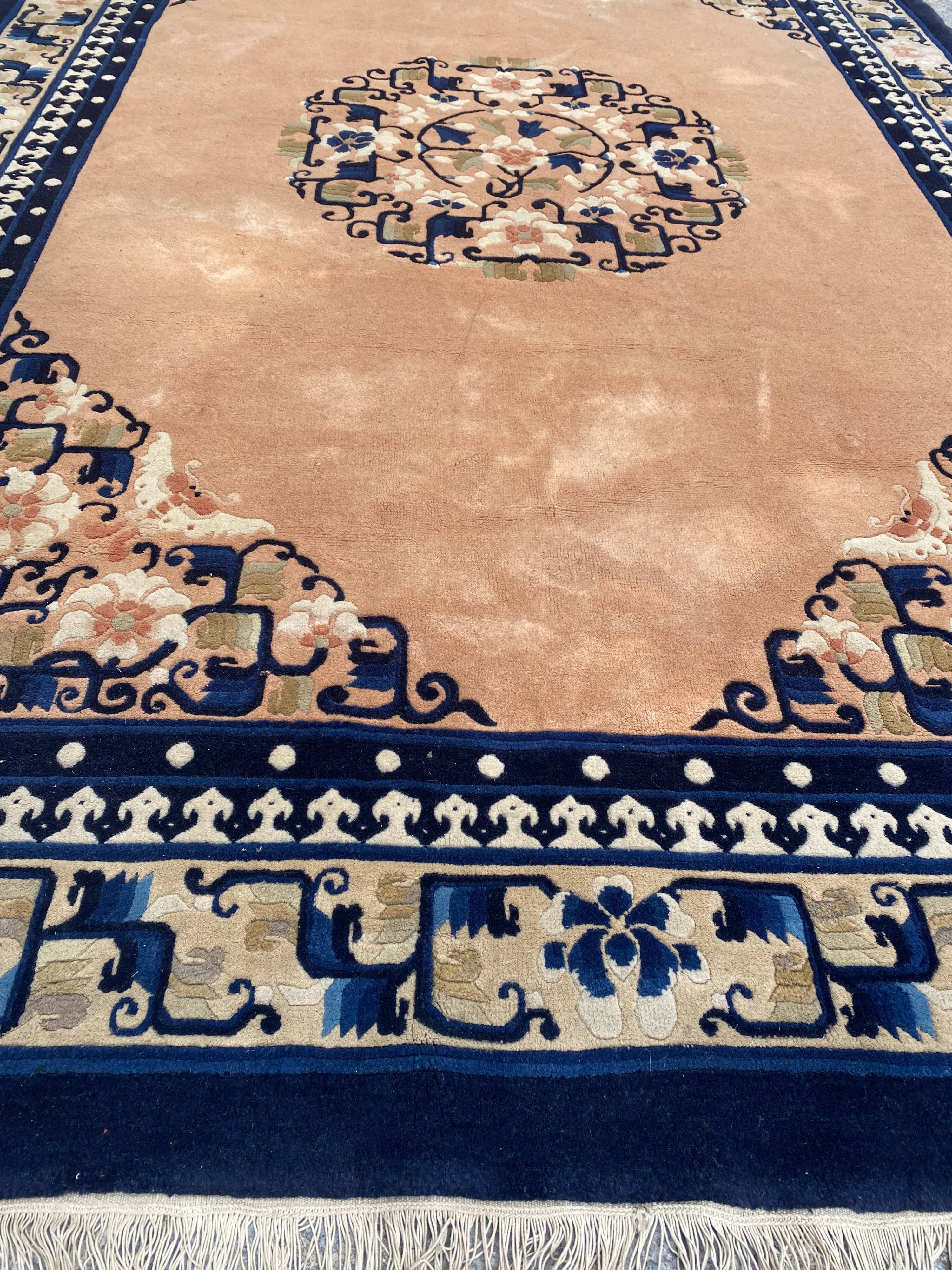 Tapis vintage chinois pékin fait main 184x276 cm