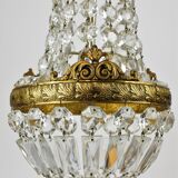 Chandelier vintage brass and glass grapevine