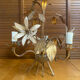 Vintage Lustre + 2 MASCA Wall Lights Hollywood Regency Gold Metal 70s It