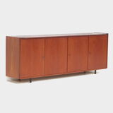Vintage mid century modern sideboard cabinet made of teak with 4 doors, 1960s