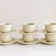 Tasses à café en grès moucheté vintage