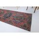 Vintage Turkish Oushak Handmade Cotton Pink Wool Runner 74x260