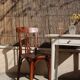 Pair of patinated bistro chairs