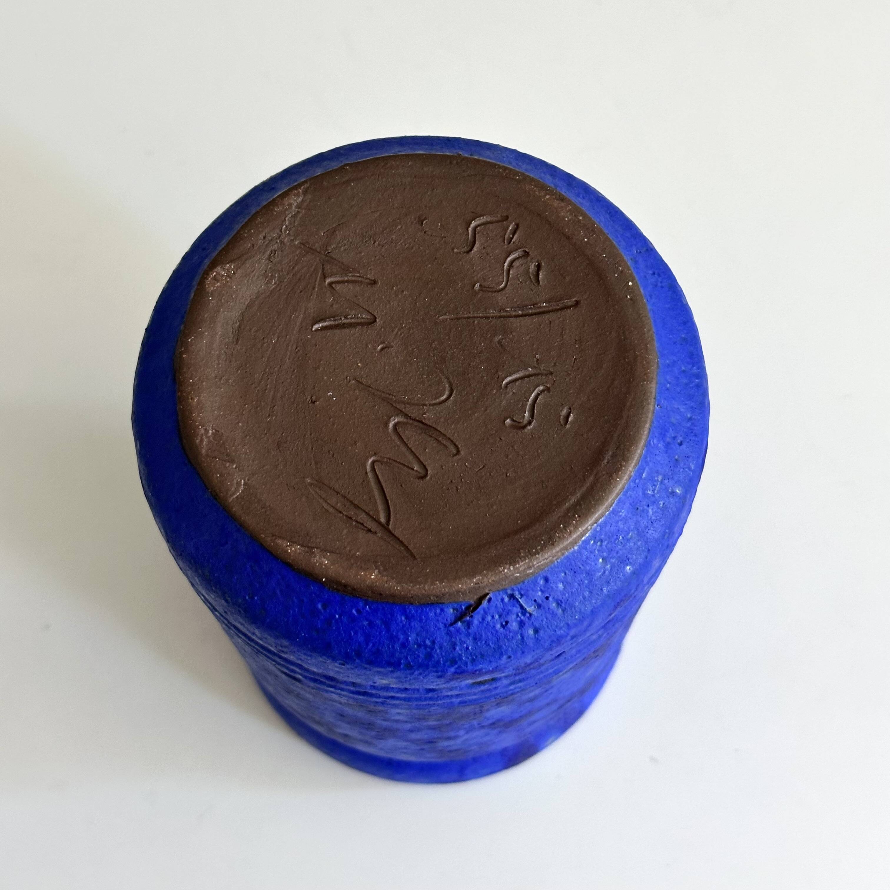 Vintage Studio Pottery Vase – Hartwig Heyne (Hoy), Deep Blue, WGP, 70's