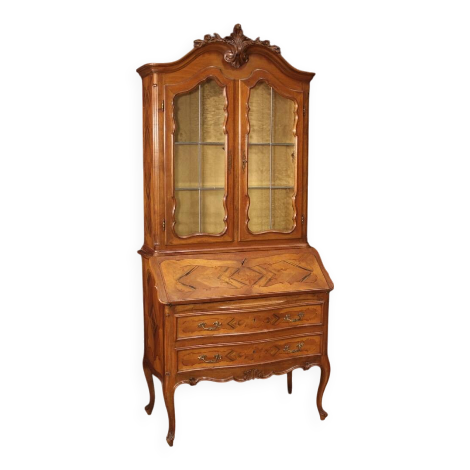 Elegant double-body Italian display cabinet from the 1950s