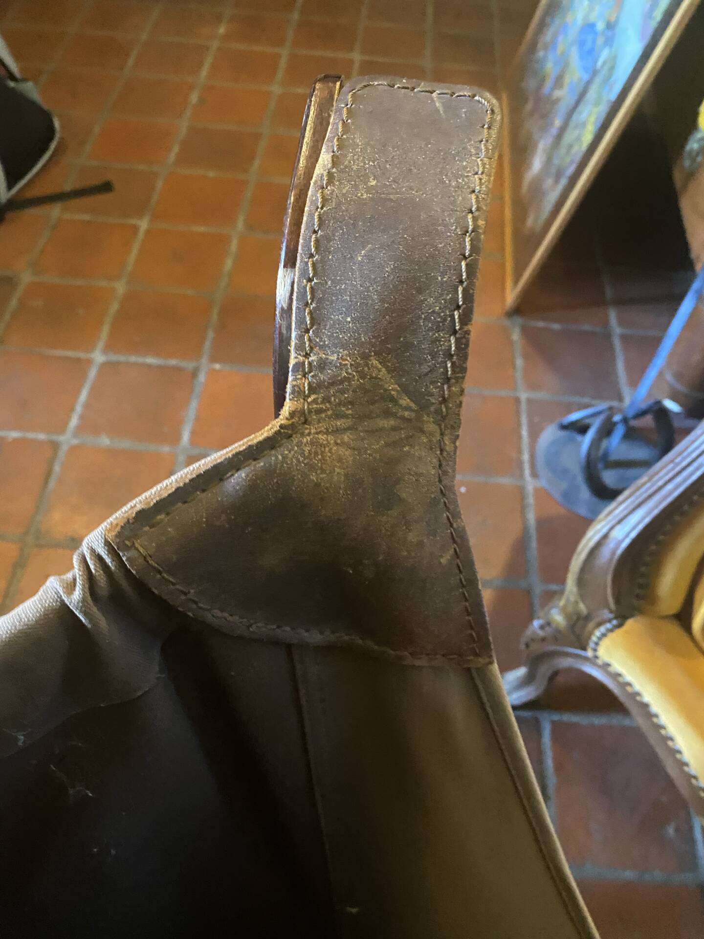 Danish leather and wood armchair Thams Kvalitet