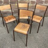 4 vintage school chairs