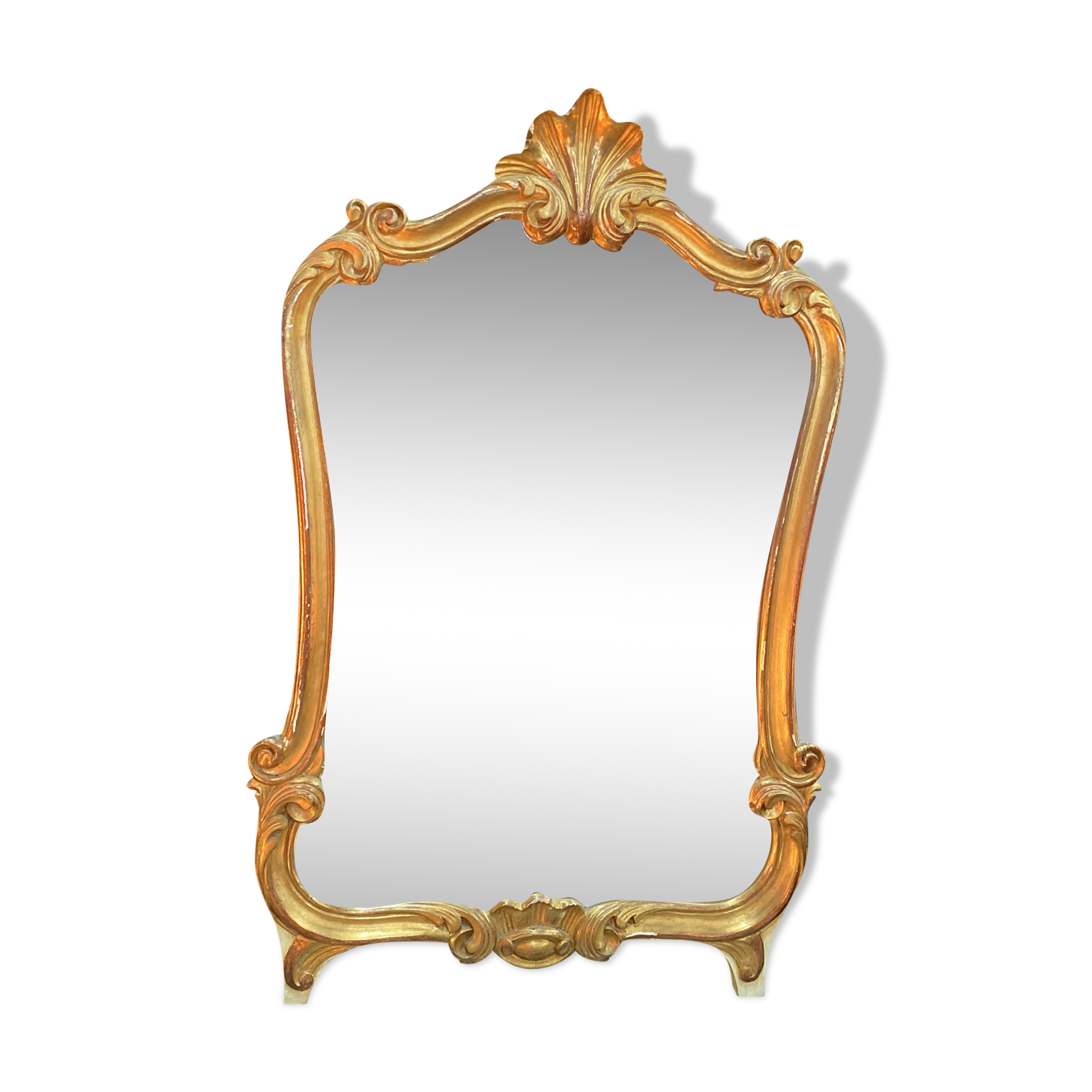 Golden wood mirror