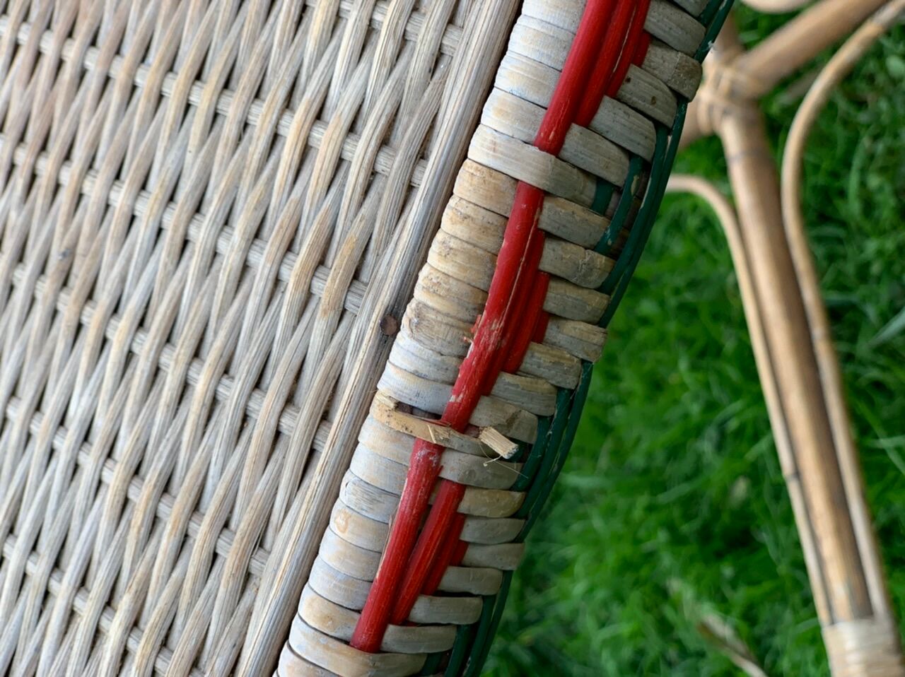 High wicker and rattan table