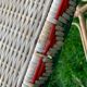 High wicker and rattan table