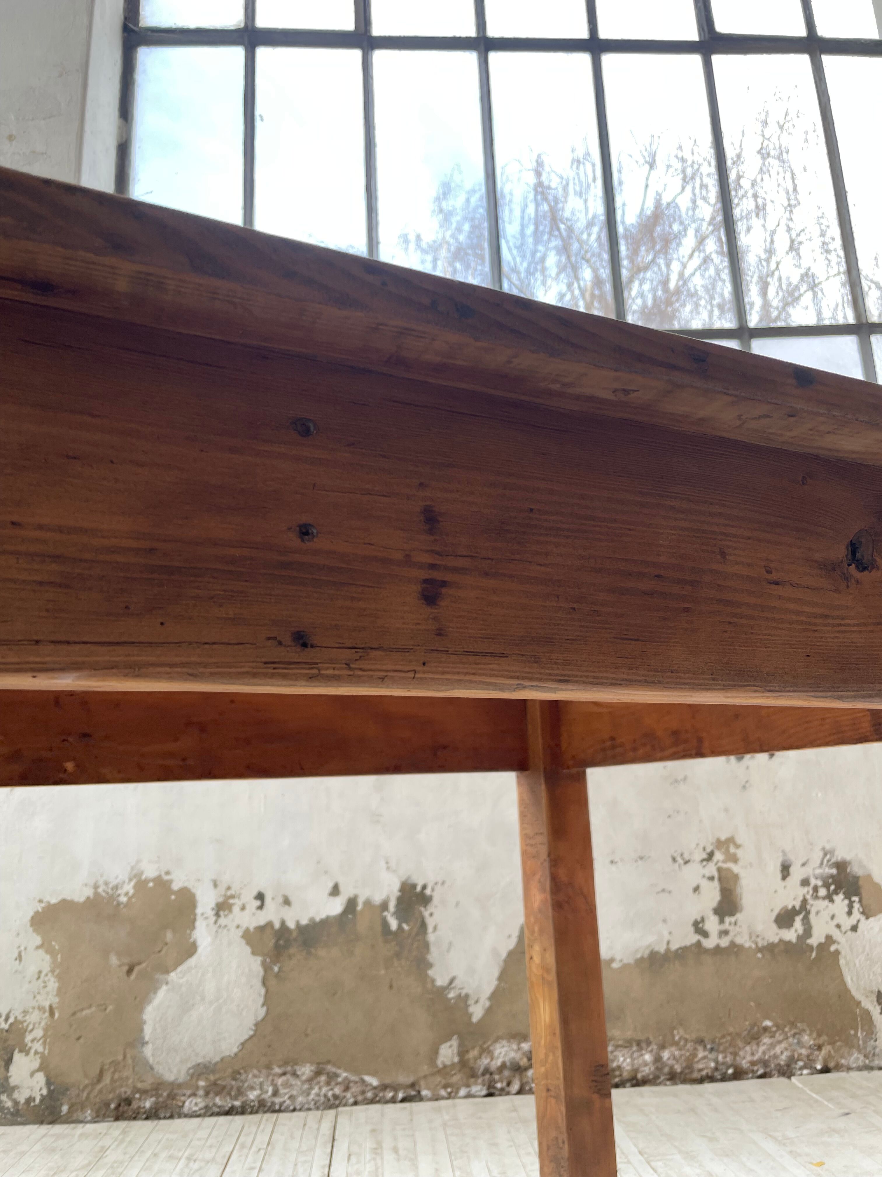 Farmhouse table in elm and pine 2m