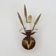 Vintage wall light with golden wheat ears Maison Masca Florence 70s