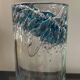 Vintage cylindrical crystal vase with inclusion