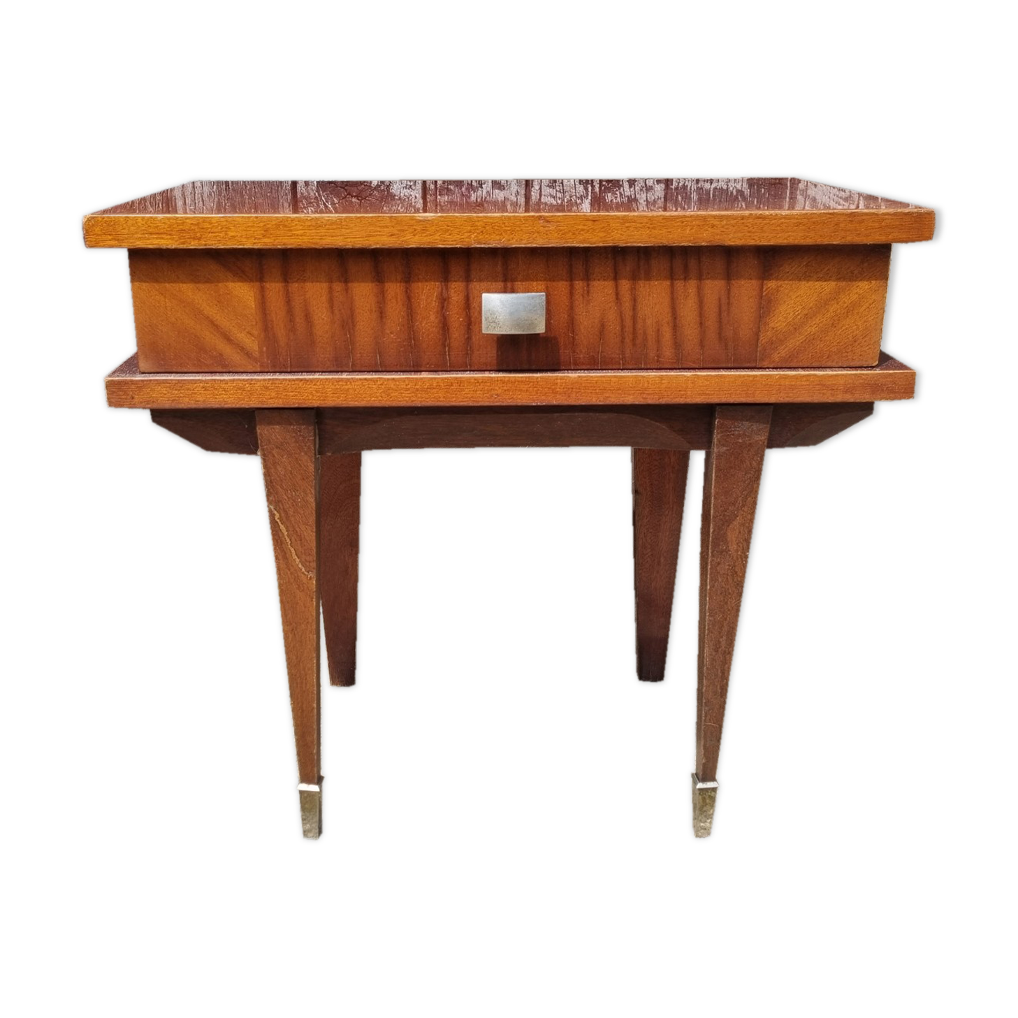 Varnished wood bedside table, 60