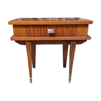 Table de chevet bois vernis années 60