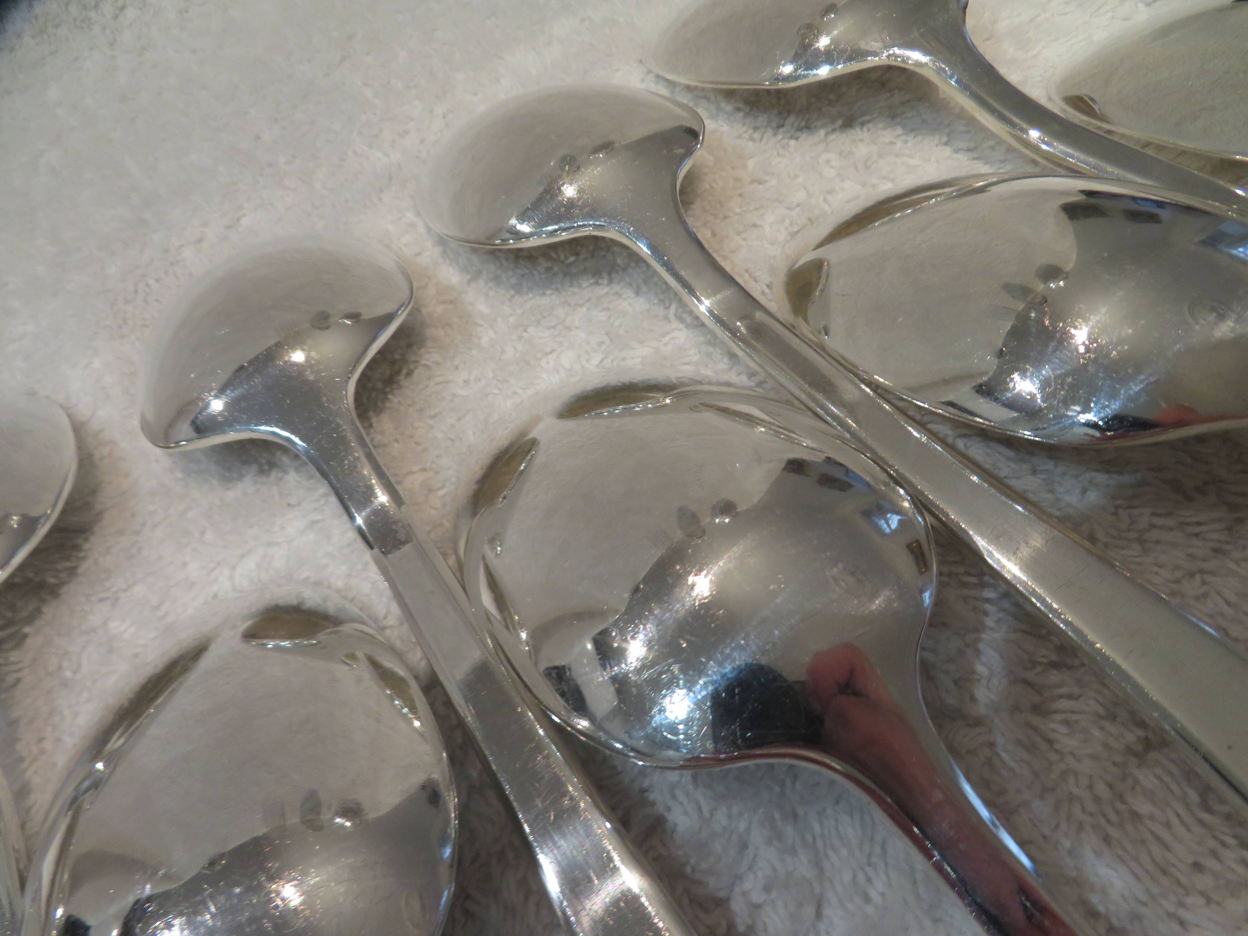 6 silver plated soup spoons by Christofle Concorde, 20.6 cm