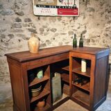 Antique French oak counter / shop counter (early 1900s)