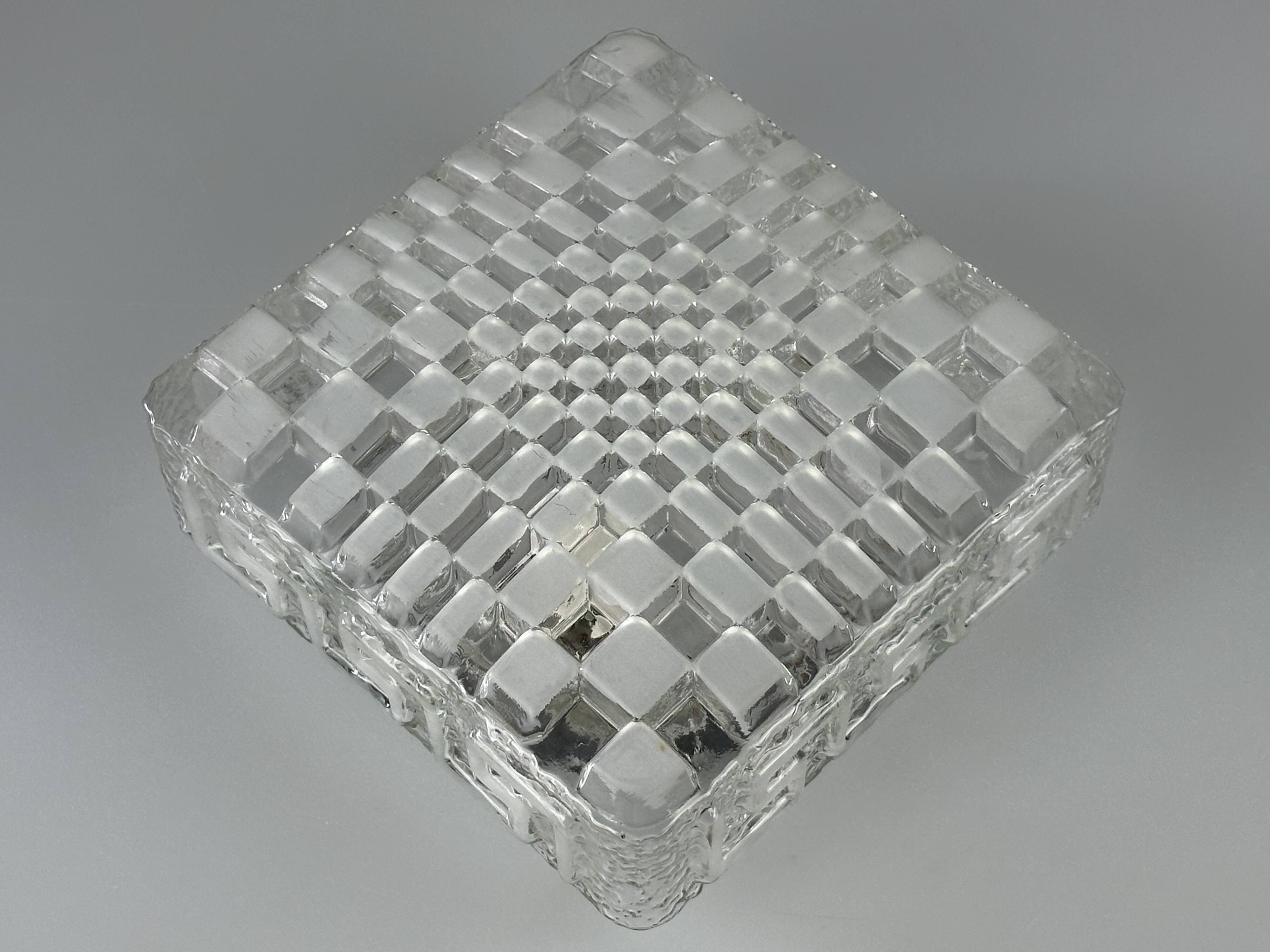 1960s 1970s Lamp Light Ceiling Flush Mount Glass German Design