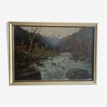 Landscape oil painting, 1920