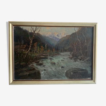 Peinture à l’huile de paysage, 1920