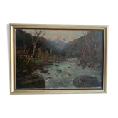 Landscape oil painting, 1920