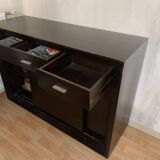 Low sideboard in dark wenge wood
