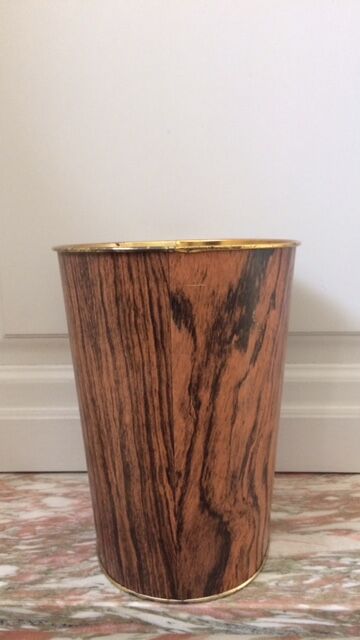 Massilly fake wood lacased paper basket