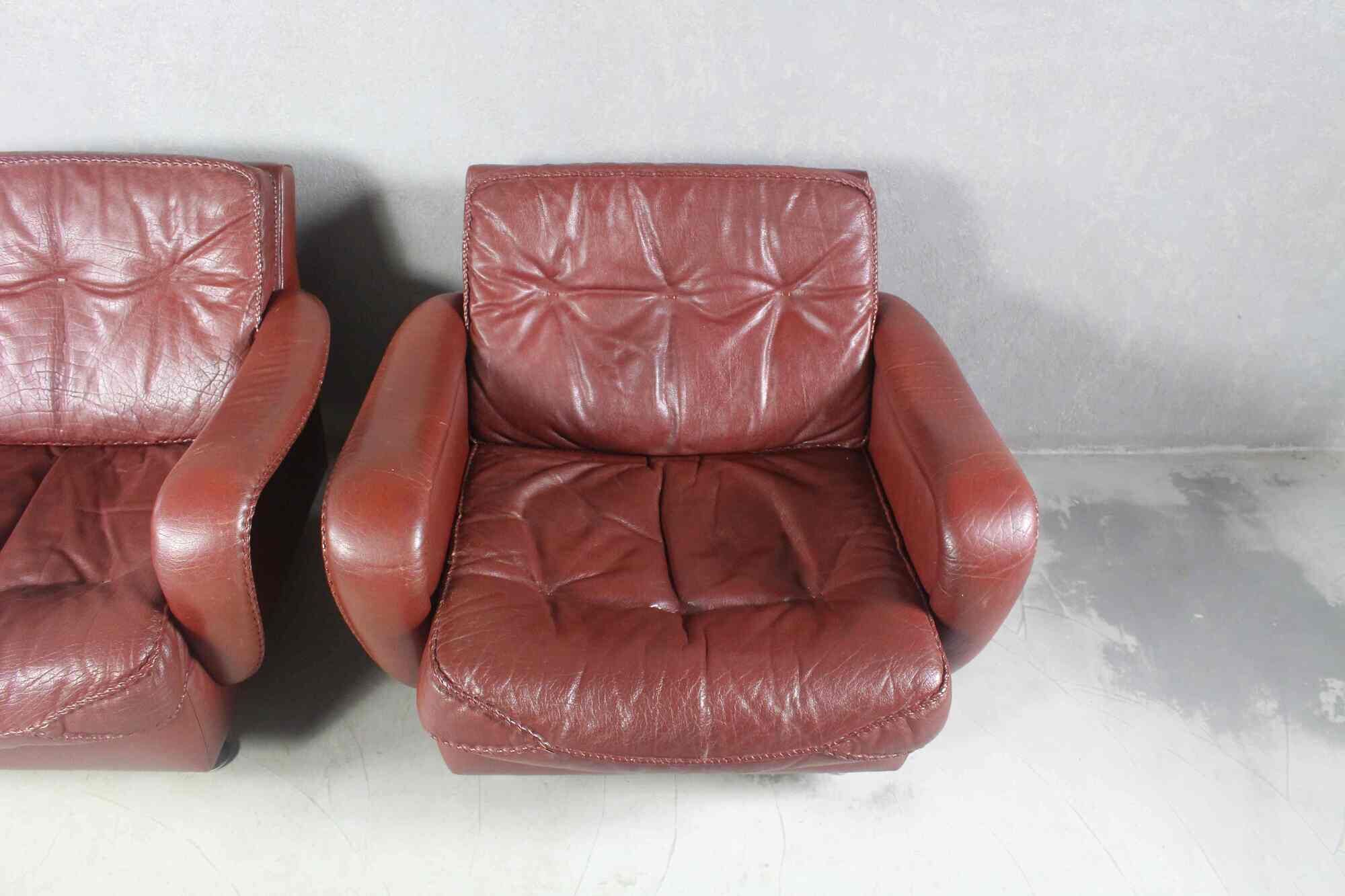 1970s Danish Brown Leather Chairs By Madsen & Schubell