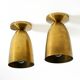 A pair of large, original Mid Century Modern brass ceiling lamps