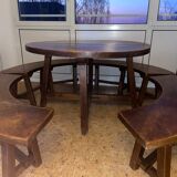 Table à manger vintage  & 4 bancs