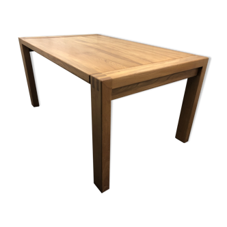 Massive elm table 2 extensions Maison Regain circa 1970