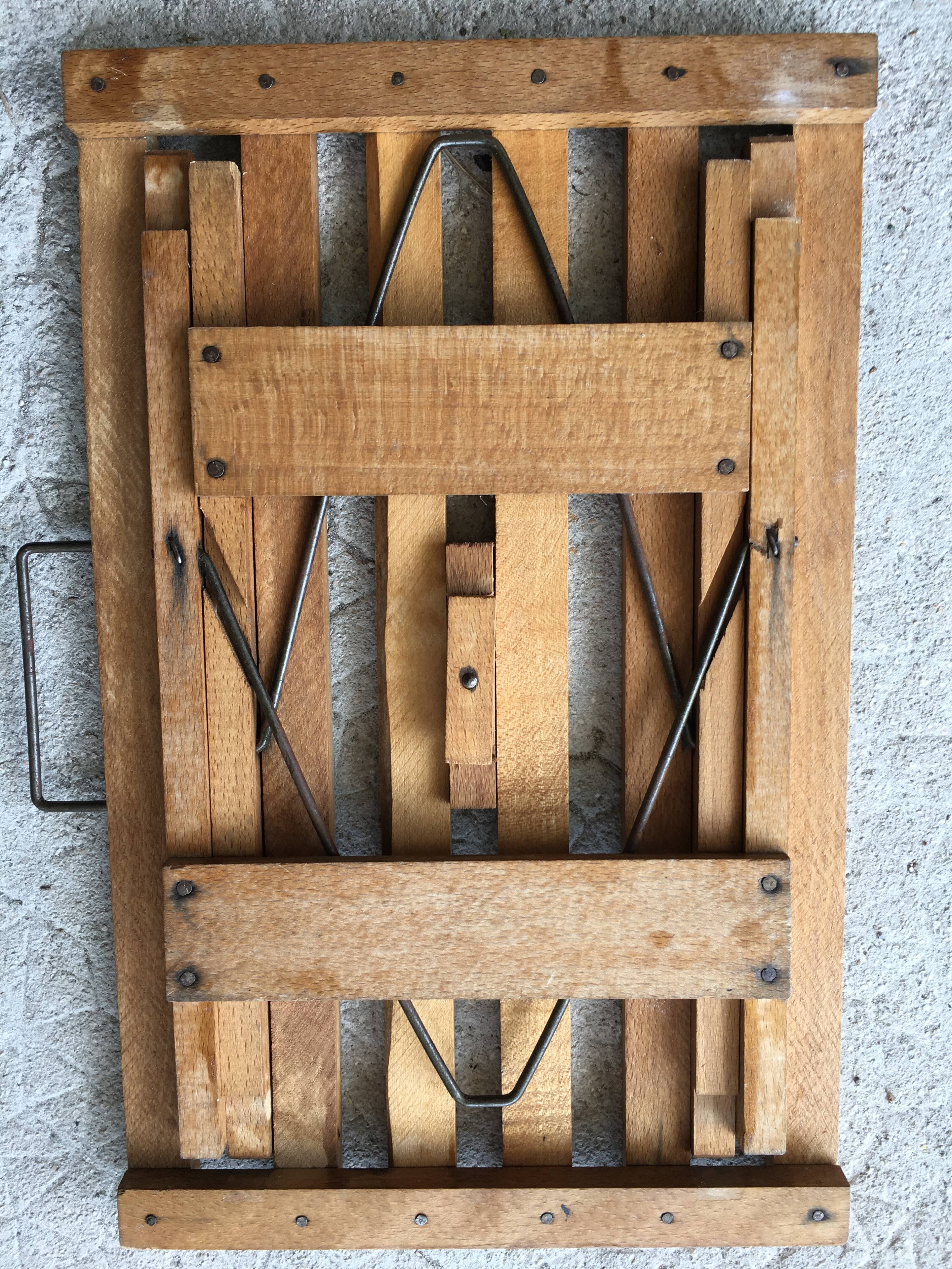 Folding wooden stool