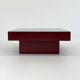 Table basse italienne rouge du milieu du siècle avec plateau en verre