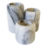 Set of 3 marble candle holders