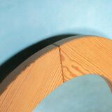 Large vintage pine mirror from the 1970s with craftsmanship.