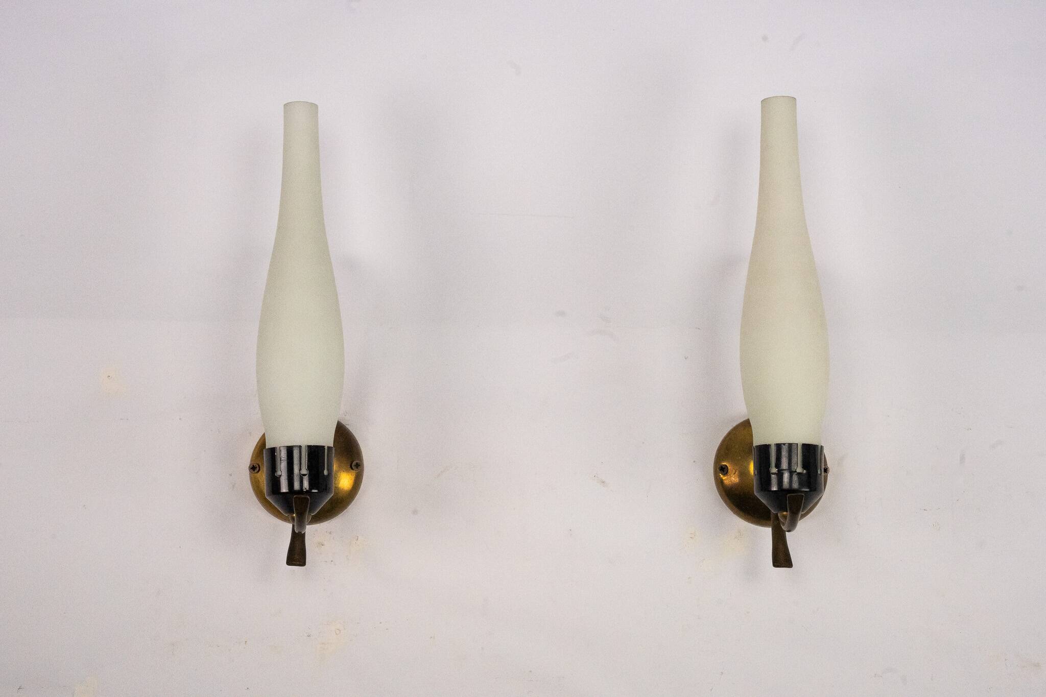 Pair of Mid-Century sconces, Italy 1950s