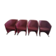 4 leather armchairs with chrome legs, design harmony